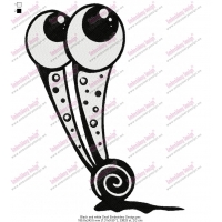Black and white Snail Embroidery Design